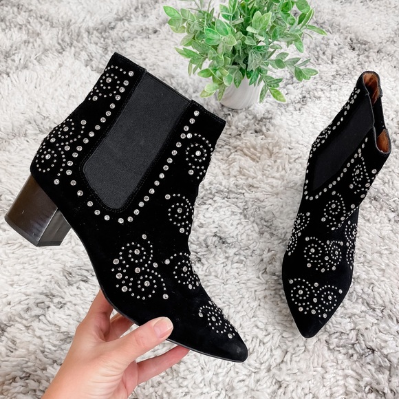 Jeffrey Campbell Shoes - Jeffrey Campbell Ankle Boots Cowboy Western Leather Suede Heeled Black Size 10